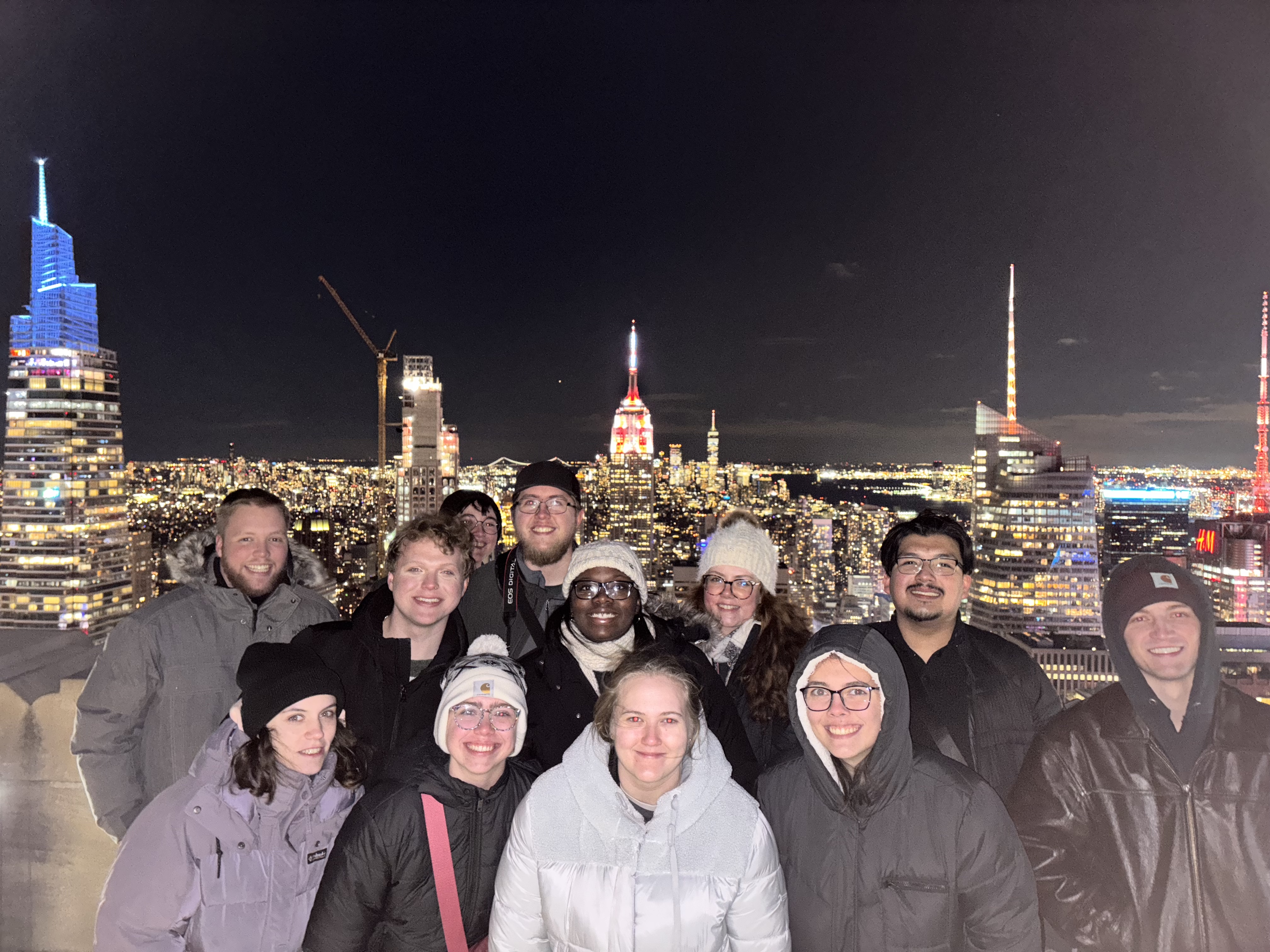 New York Term students and skyline