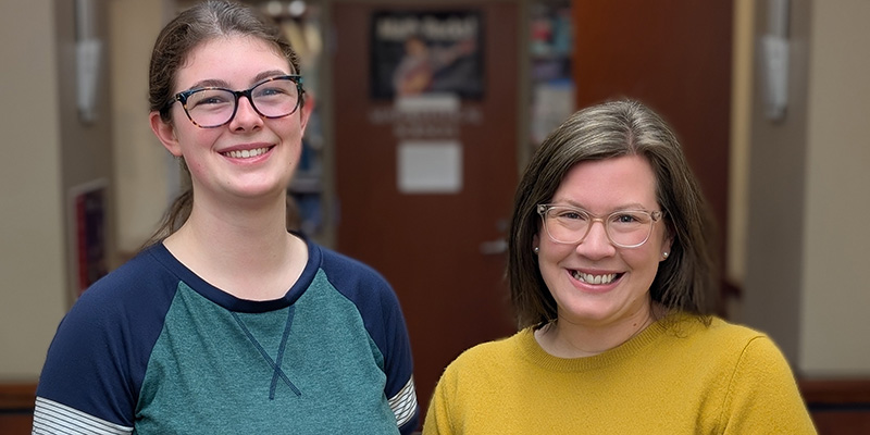 Rebecca Gabrielsson stands next to National Fellowship Advisor Amber Shaw