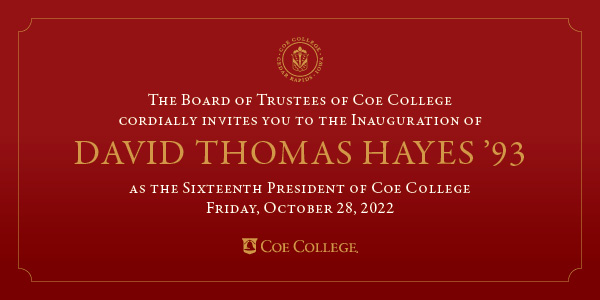 Inauguration of David Hayes '93