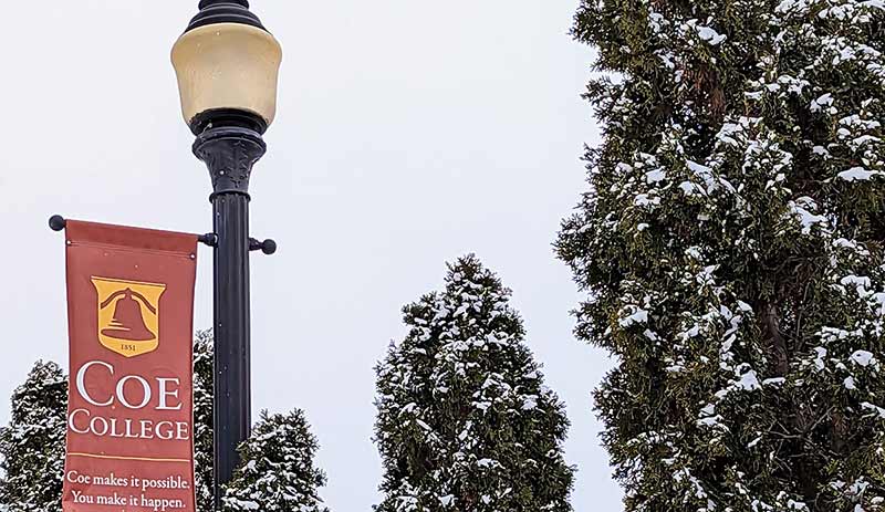Coe Banner in Winter